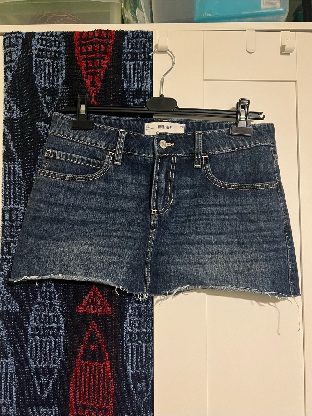 Hollister Blue Denim Mini Jean Skort
